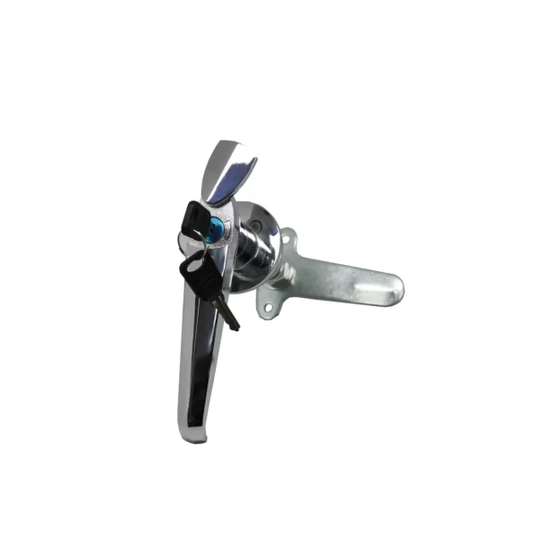 HANDLE PANEL LOCK+KEY 50MM SILVER SHINY / MS306-2-1