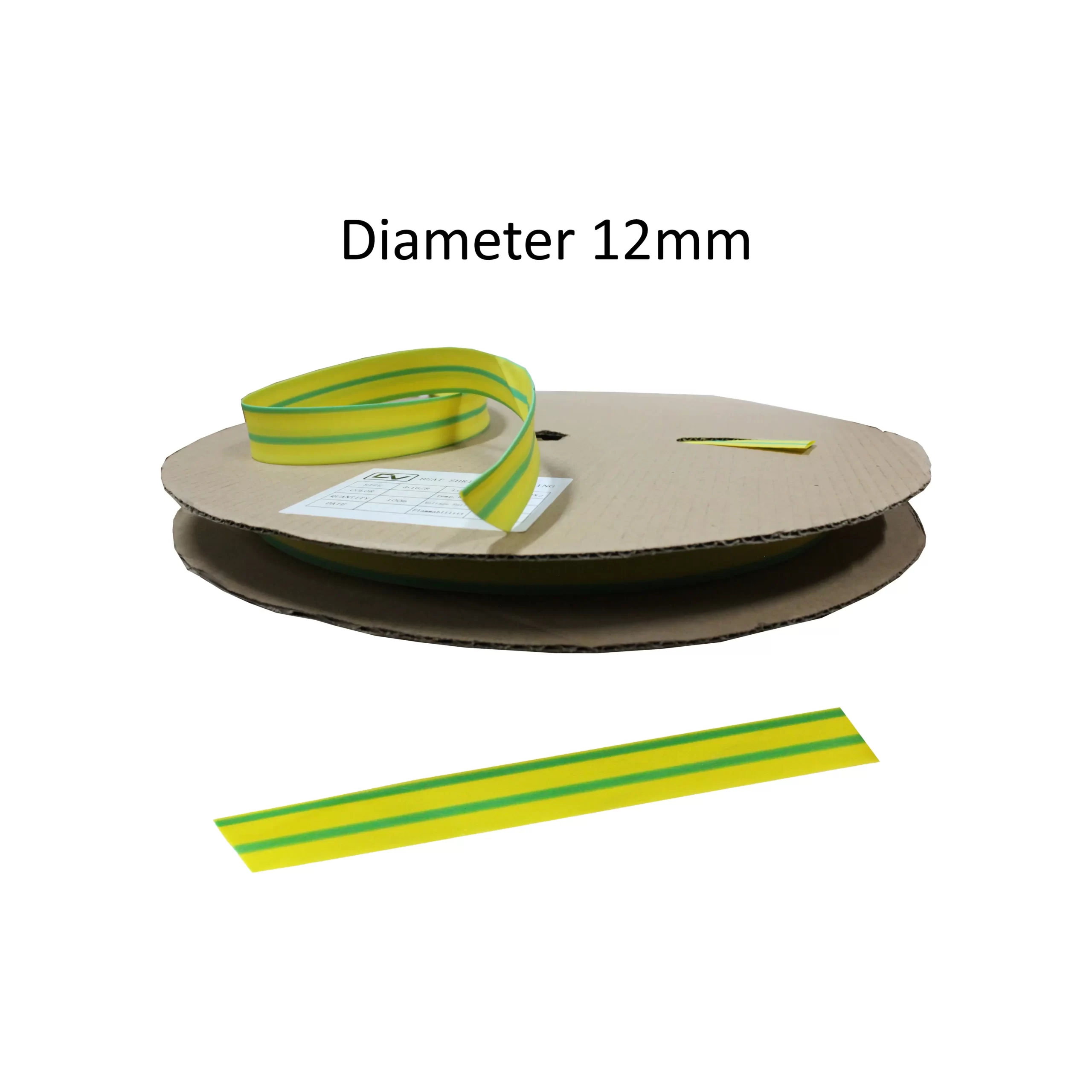 HEATSHRINK 12MM DHS-12 GREEN-YELLOW