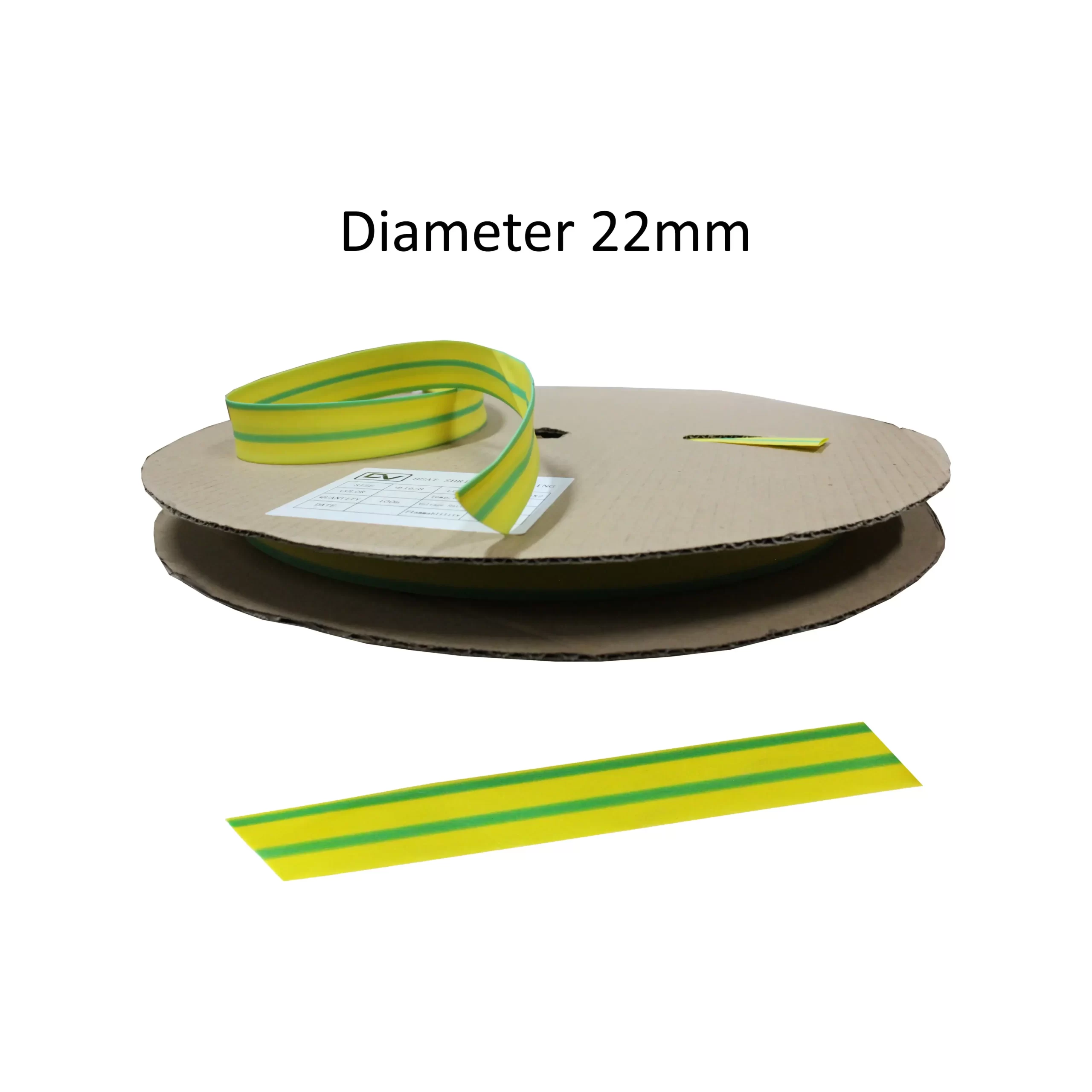 HEATSHRINK 22MM DHS-22 GREEN-YELLOW