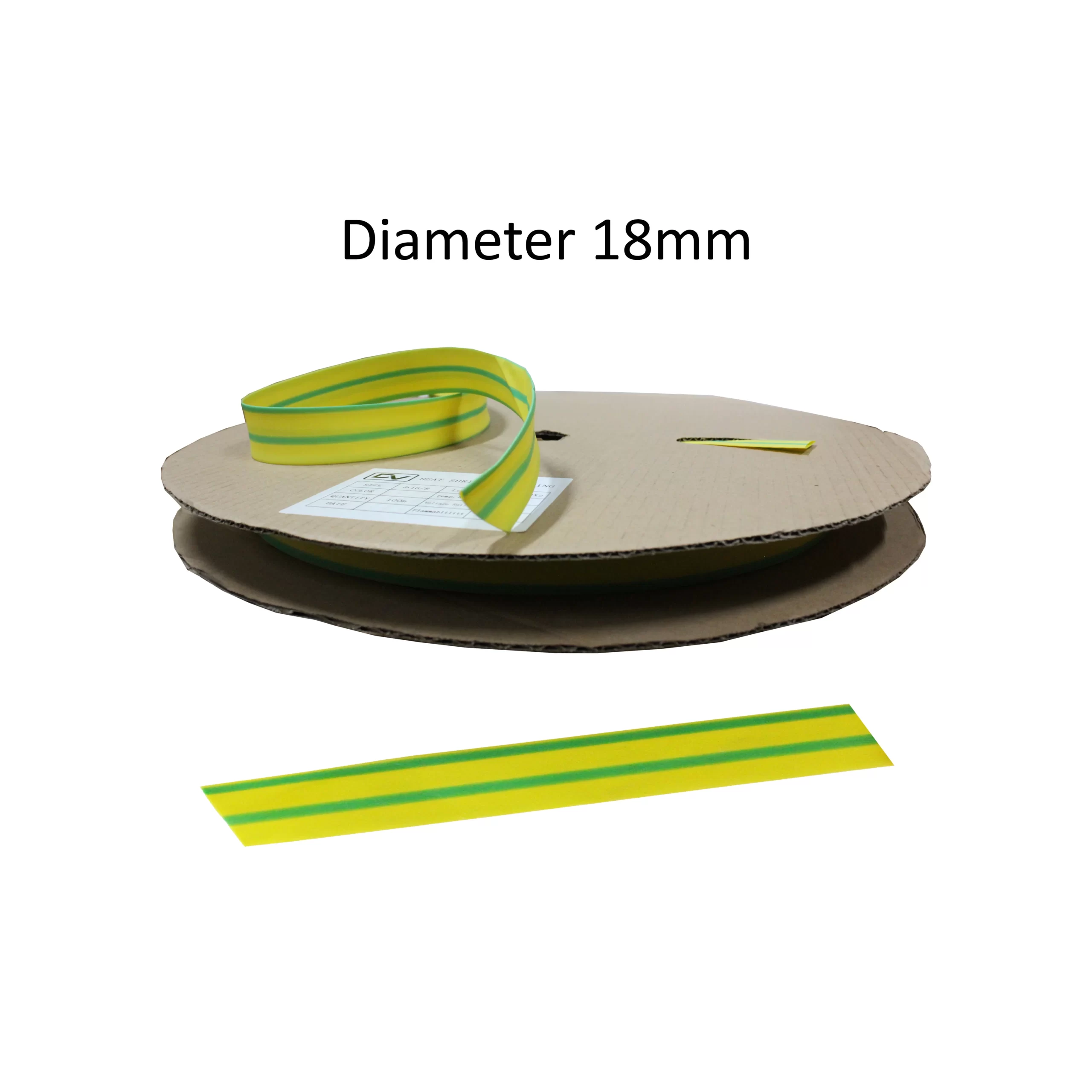 HEATSHRINK 18MM DHS-18 GREEN-YELLOW