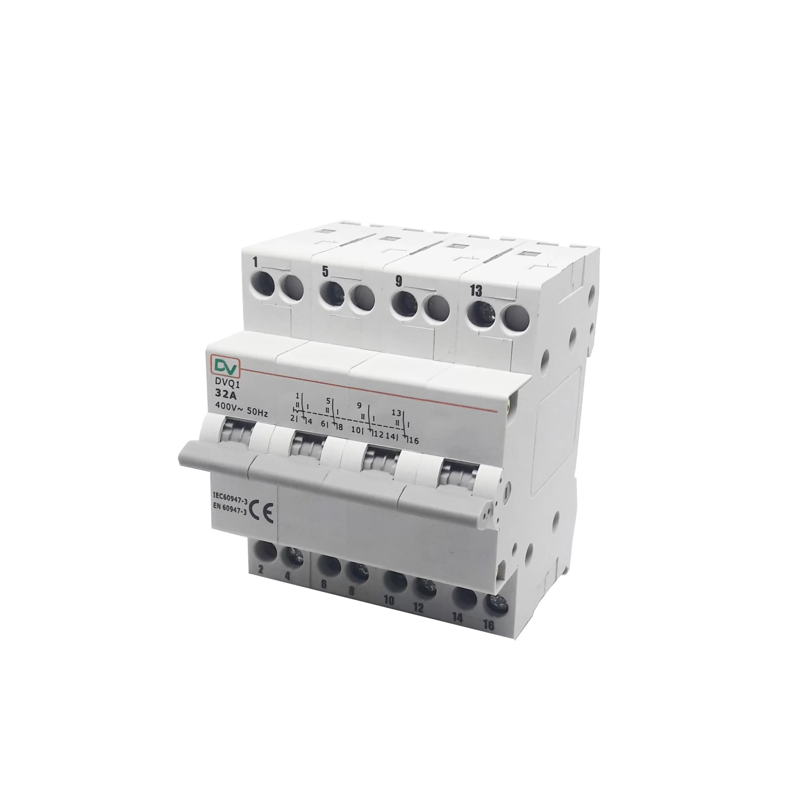 DIN RAIL CHANGE OVER SWITCH (COS) 4P DVQ1-4 32A