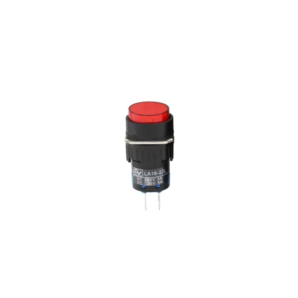 PUSH BUTTON 16MM STAY PUT RETURN ROUND / LA16-C22L