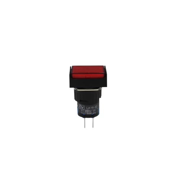 PUSH BUTTON 16MM SPRING RETURN RECTANGULAR / LA16-R22