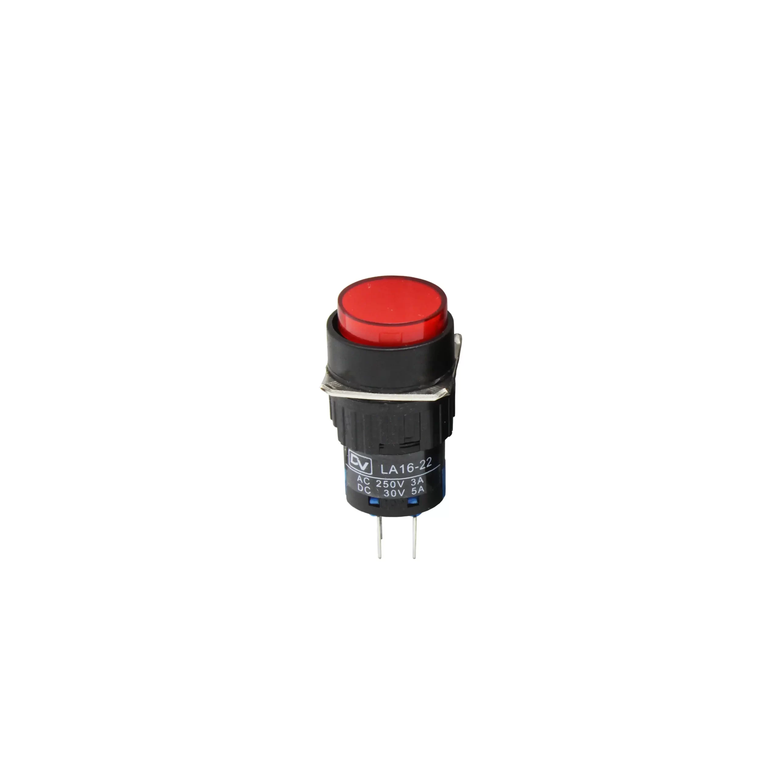 PUSH BUTTON 16MM SPRING RETURN ROUND LA16-C22 RED